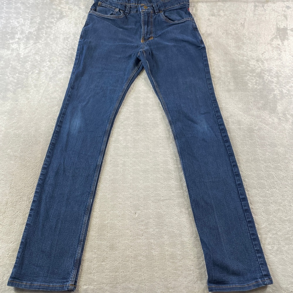 Origin Jeans Legit Fit Mens 34x36 Dark Wash Slim Straight Leg Denim USA Stretch